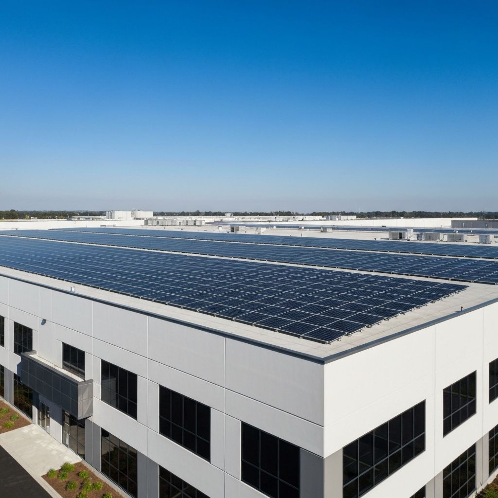 Commercial solar installation on a business in Calgary