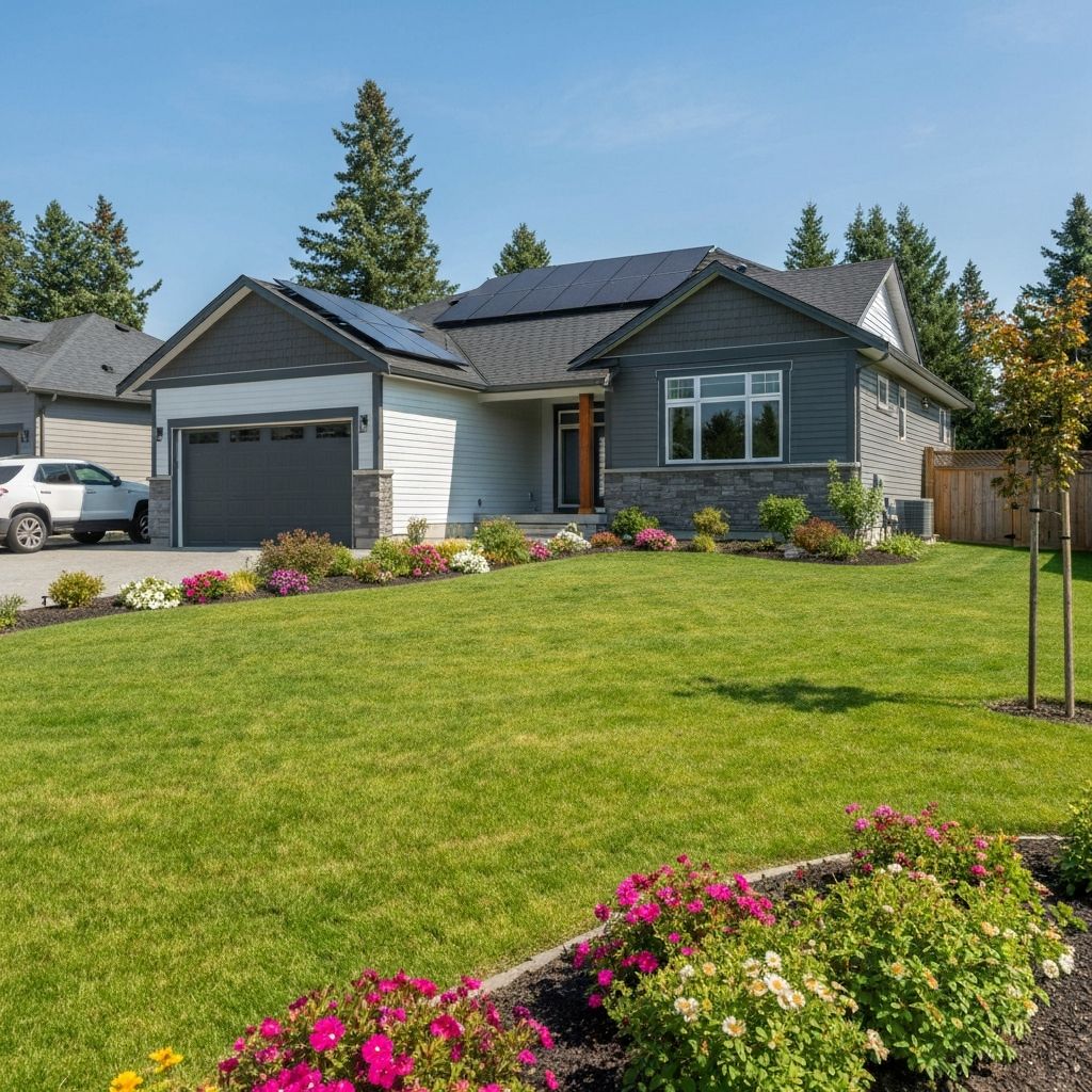 Residential solar panels installed on a home in Calgary