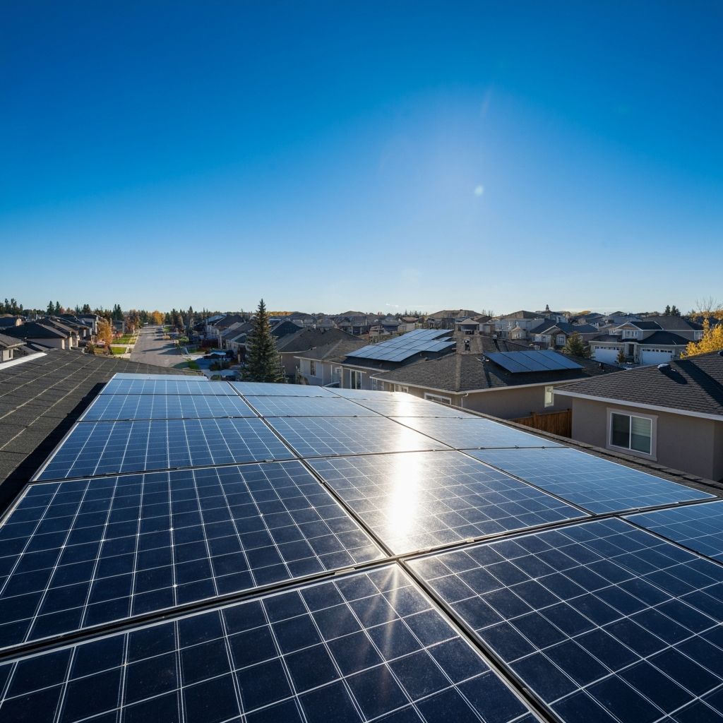 Solar panel installation on a home in Calgary, Alberta